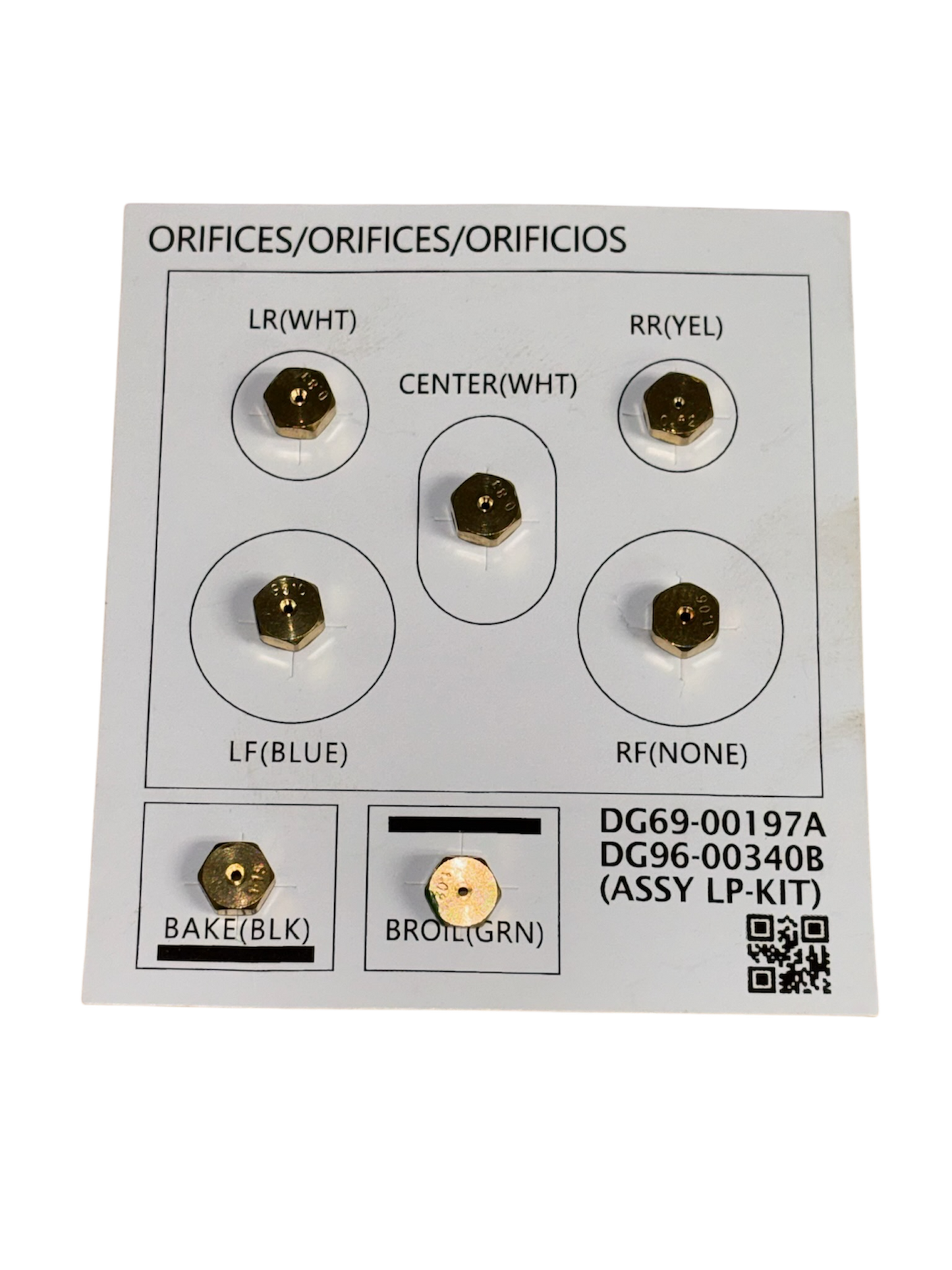 DG96-00340B / DG69-00197A LP Gas Conversion Kit – Natural Gas to Propane (LPG) for Samsung & Select Whirlpool Gas Ranges