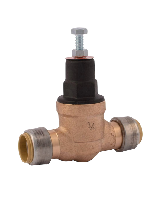 1/2 in. Push-to-Connect SharkBite® Bronze Compact Regulator — 45 PSI (Part # EB45-DSB / 23807-0045)