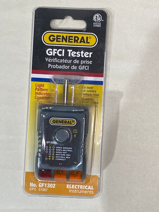 General 3-Wire GFCI Receptacle Tester GF1302