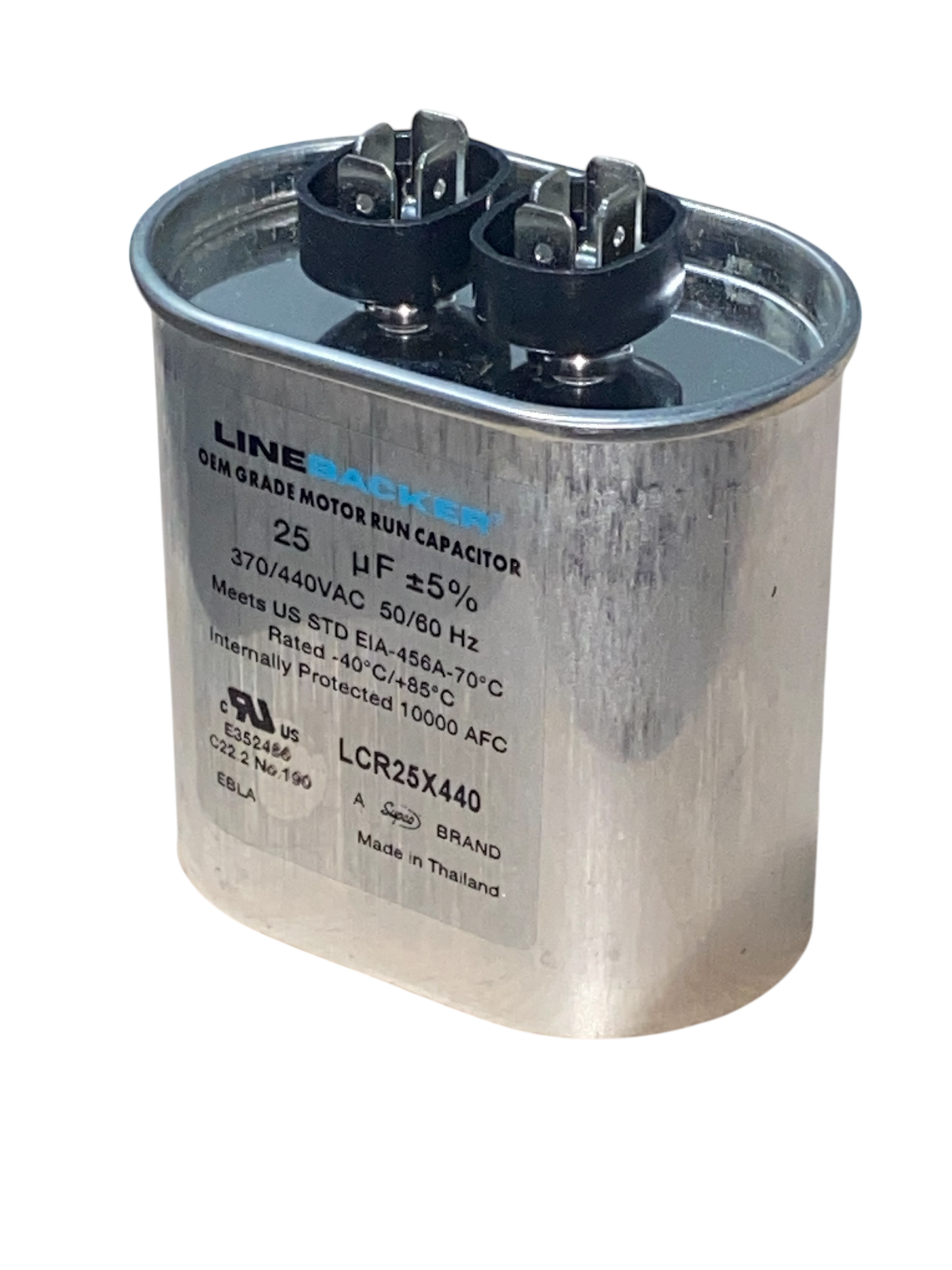 Linebacker 25 MFD Run Capacitor – 370/440VAC 50/60Hz